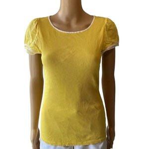 Lauren Ralph Lauren Babydoll Top Lady M CoquetteYellow Stretch Cottagecore Comfy